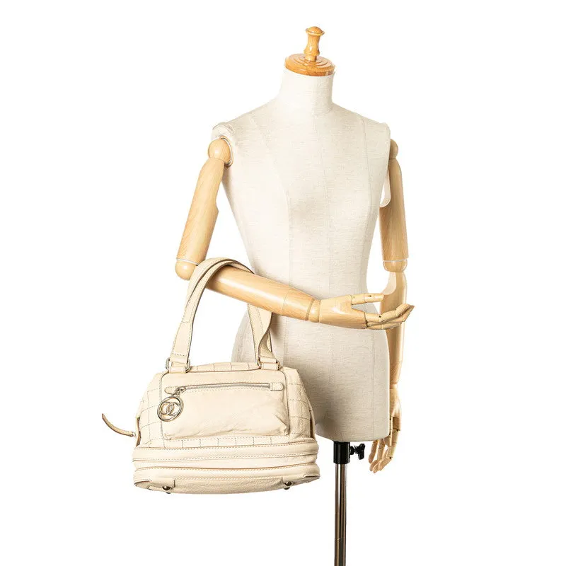 Chanel  Quilted Essential Bowling Bag Leather Travel Bag in Good condition