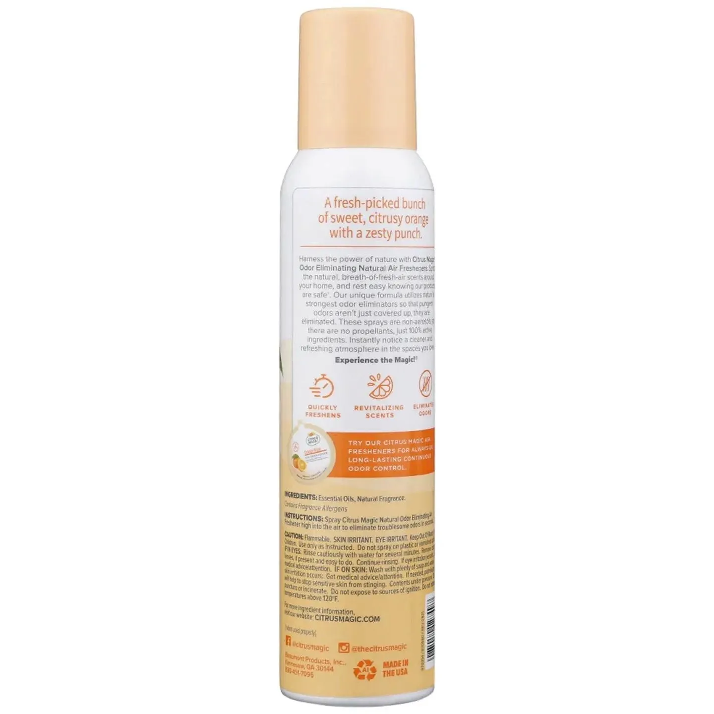 Citrus Magic Citrus Magic Odor Eliminating Air Freshener Orange Blast 6 oz Spray