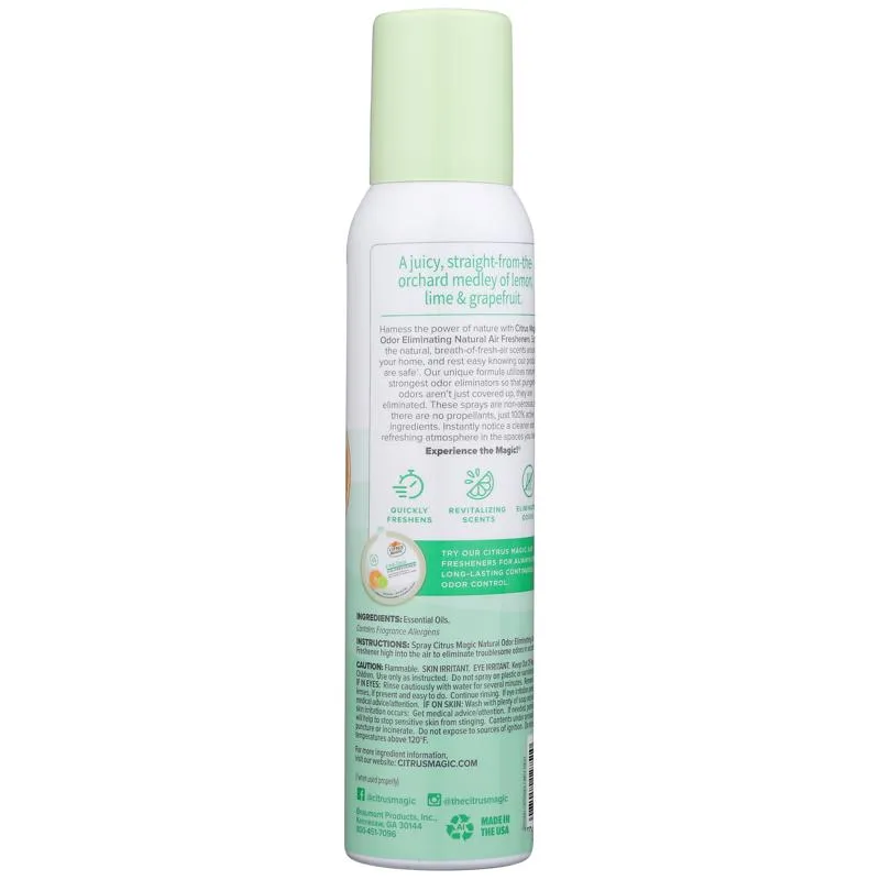 Citrus Magic Tropical Citrus Blend Scent Air Freshener Spray 3 oz Aerosol