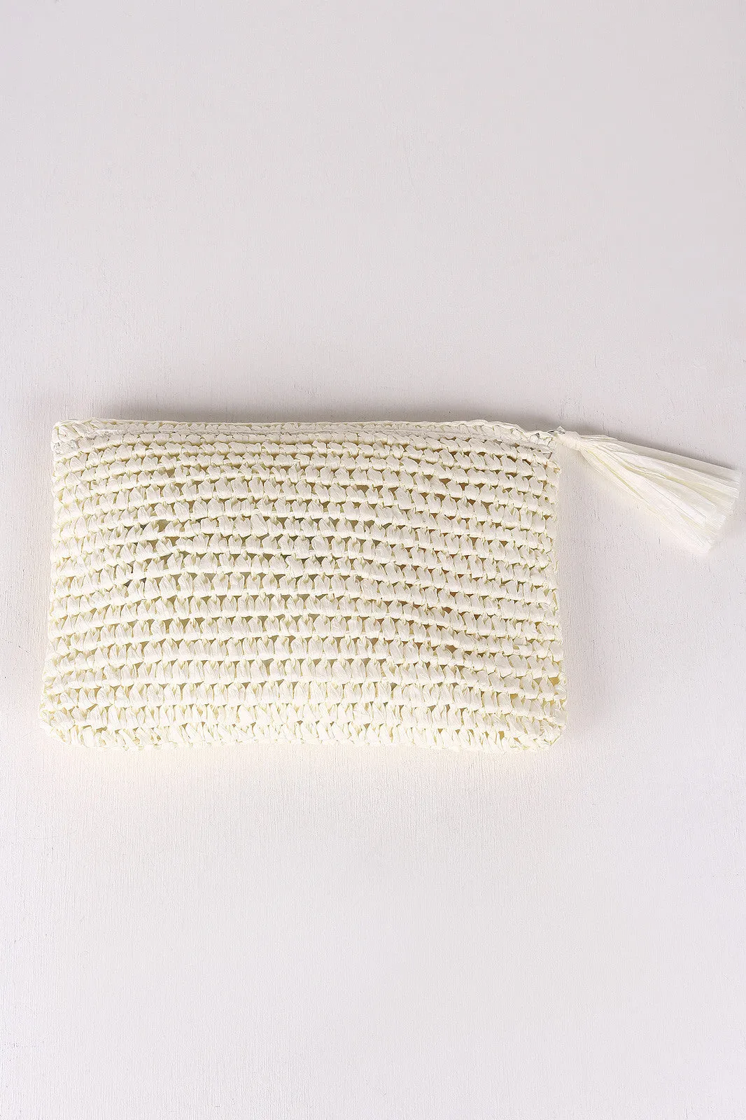 Crochet Paper Straw Tassel Clutch