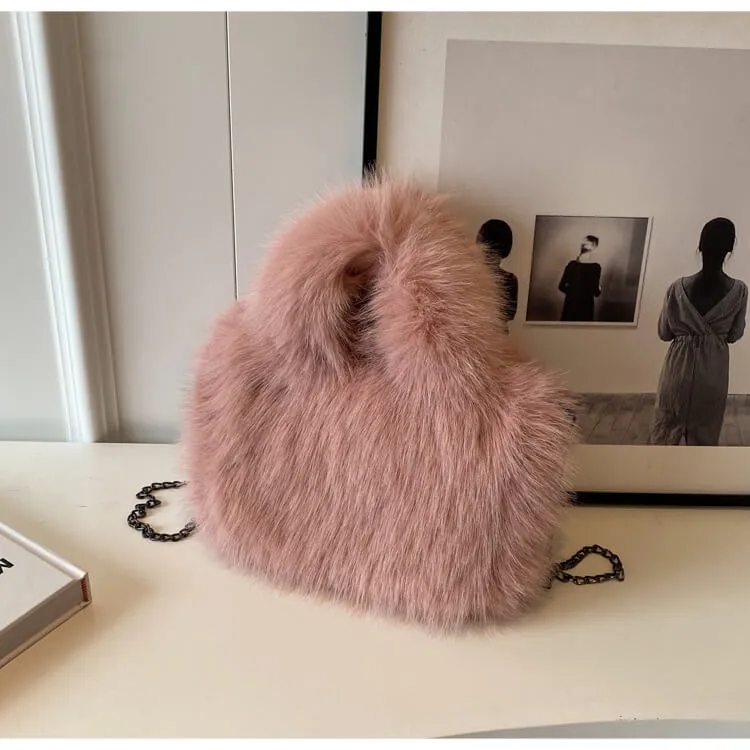 Cute Women Handbags Fluffy Tote Bag-Showtown