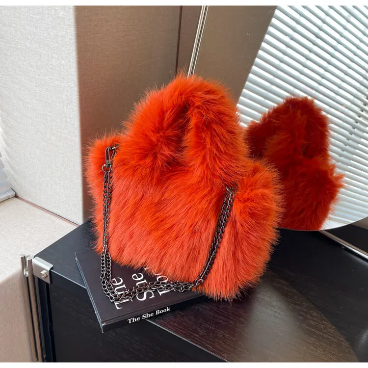 Cute Women Handbags Fluffy Tote Bag-Showtown