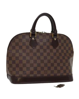 Damier Ebene Hand Bag with Accessories and Storage Smell