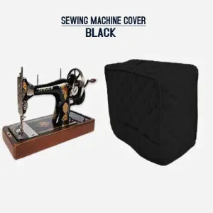 Dust Proof Sewing Machine Quilted Cover - Black