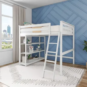 Full Loft Bed With Bookcase
