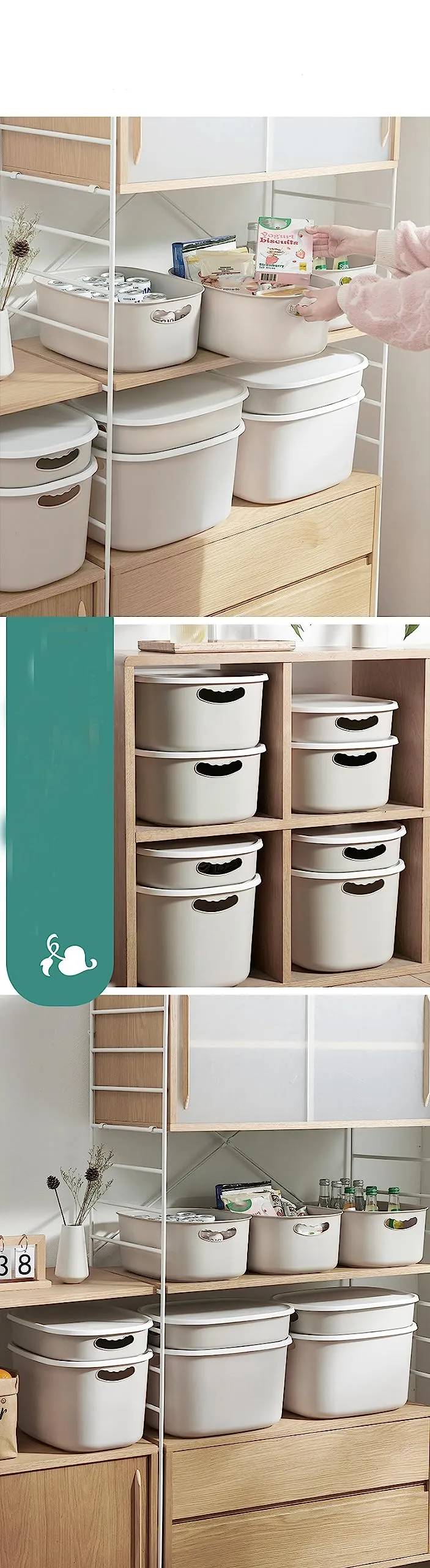 Kuber Industries Multipurpose Large Storage Box With Handle|Basket For Cosmetic, Fruits, Storage "30 L" | Beige|