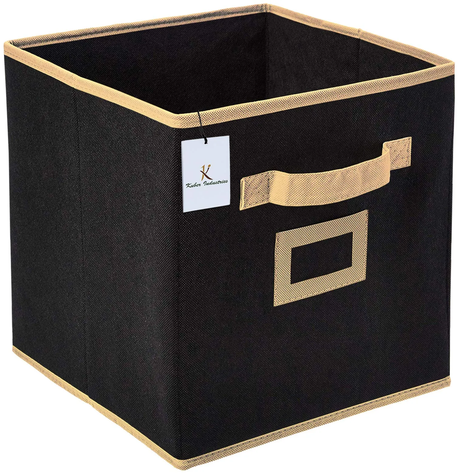 Kuber Industries Non Woven 4 Pieces Small & Large Foldable Storage Organiser Cubes/Boxes (Pink & Black) - CTKTC035348