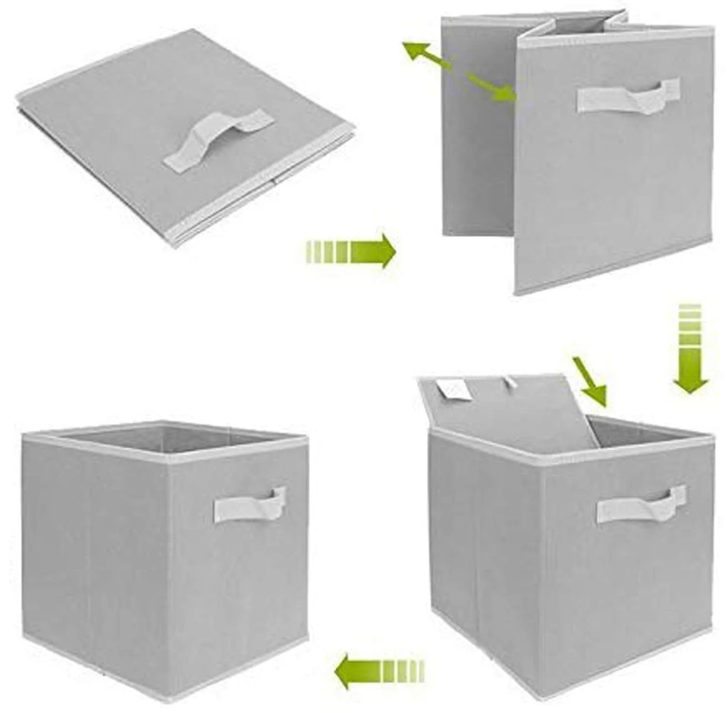 Kuber Industries Non Woven 4 Pieces Small & Large Foldable Storage Organiser Cubes/Boxes (Pink & Black) - CTKTC035348