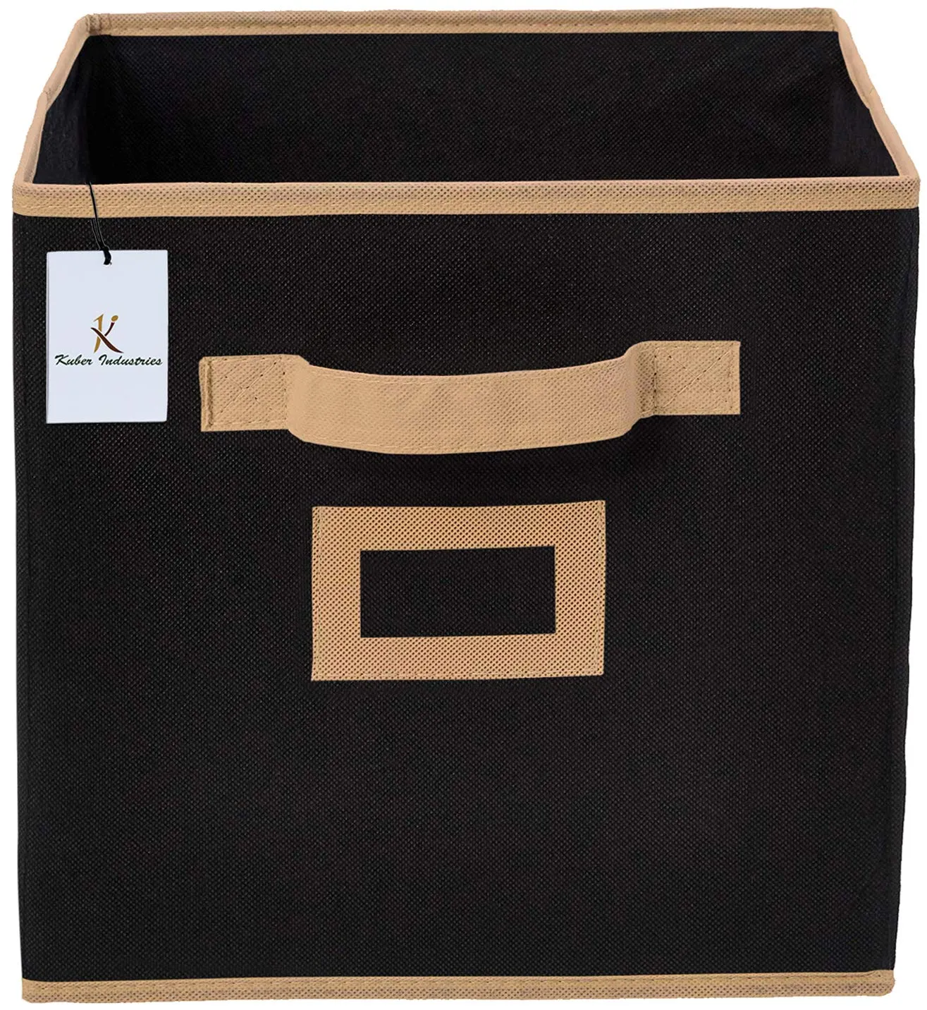 Kuber Industries Non Woven 4 Pieces Small & Large Foldable Storage Organiser Cubes/Boxes (Pink & Black) - CTKTC035348