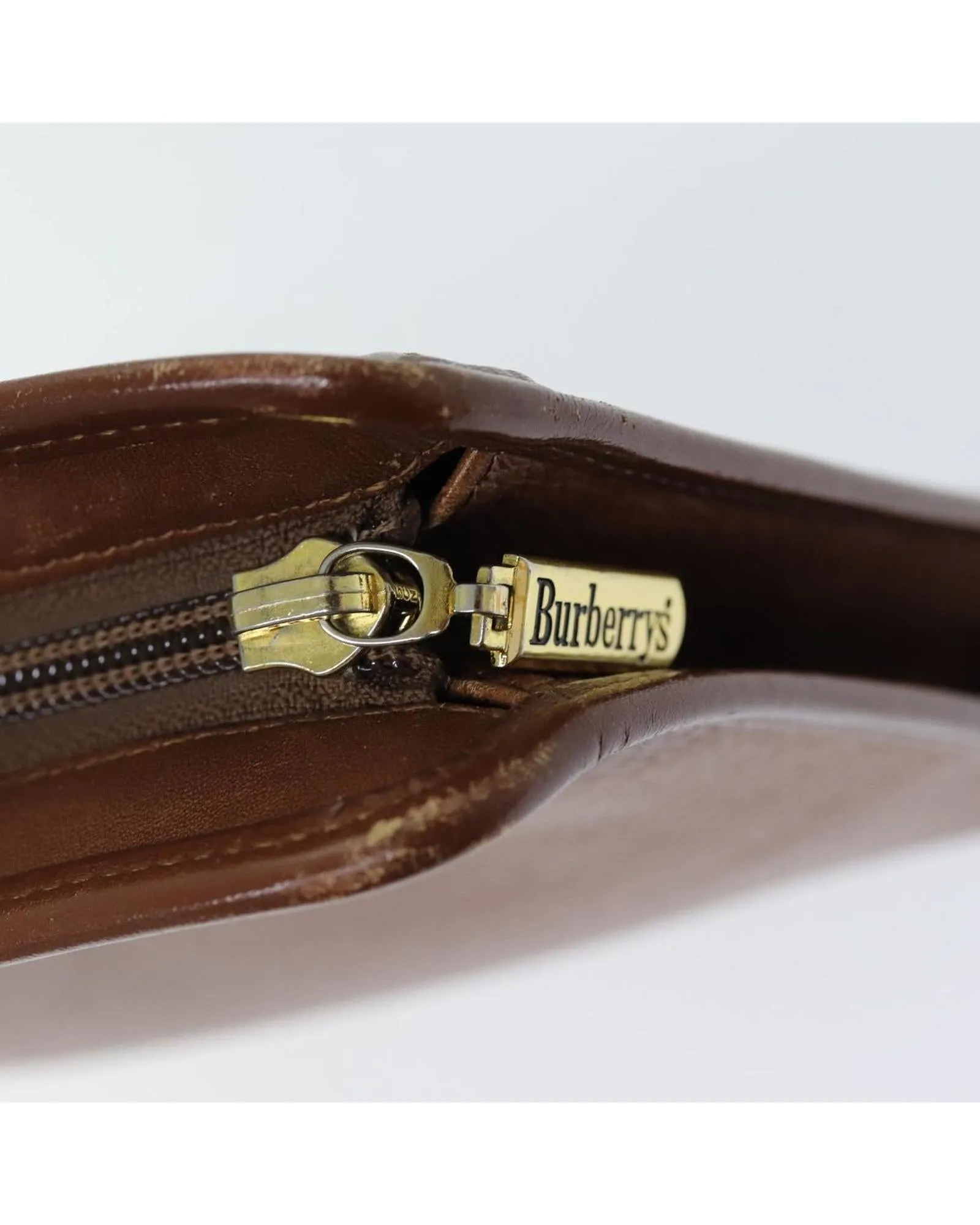 Leather Brown Clutch Bag for Women