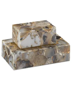 Neat Nest Agate Beige Light Wood Box