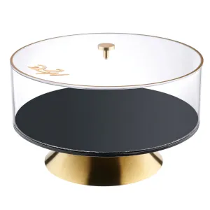 Raised MetaLucite Matzah Box, Black & Gold