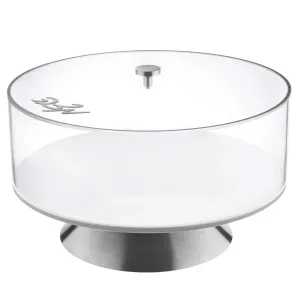 Raised MetaLucite Matzah Box, White & Silver
