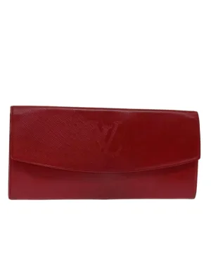 Red Leather Clutch Bag with Accessories - Authentic Louis Vuitton