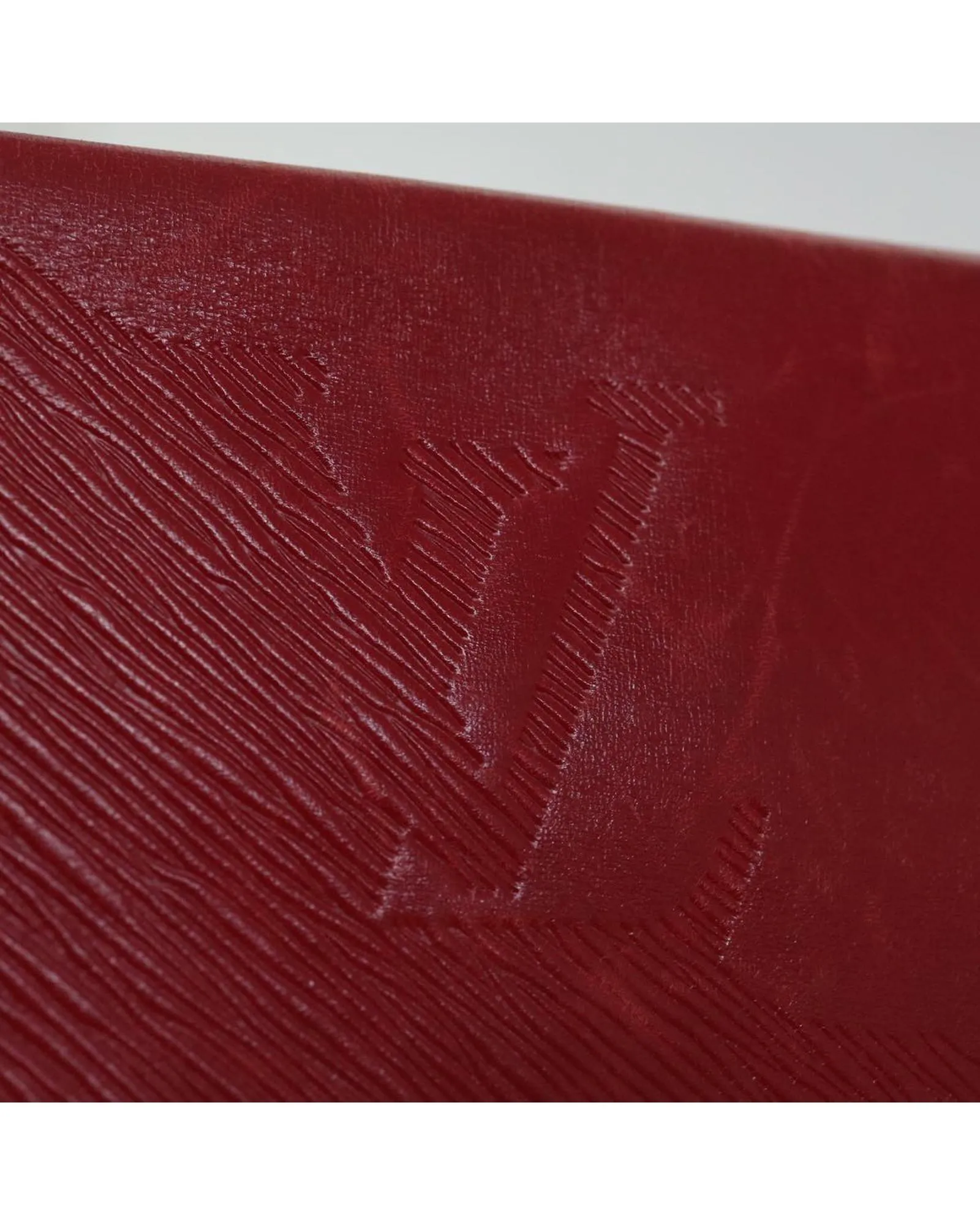 Red Leather Clutch Bag with Accessories - Authentic Louis Vuitton