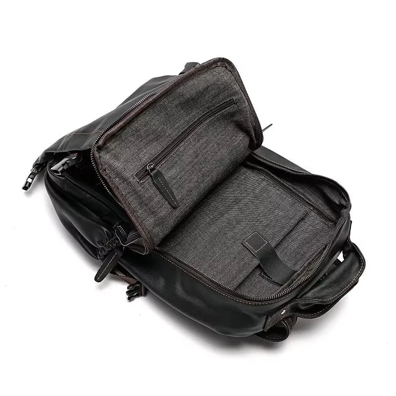 Retro Leather Large Capacity Backpack
