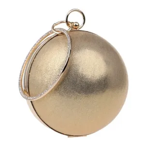 Round Rhinestone Studded Party Clutch Handbags