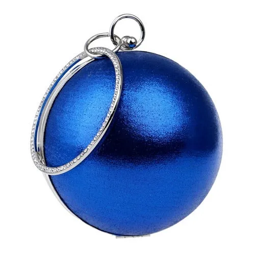 Round Rhinestone Studded Party Clutch Handbags