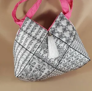 Sofia Spanish Blackwork Quilt Blocks and Tote Bag