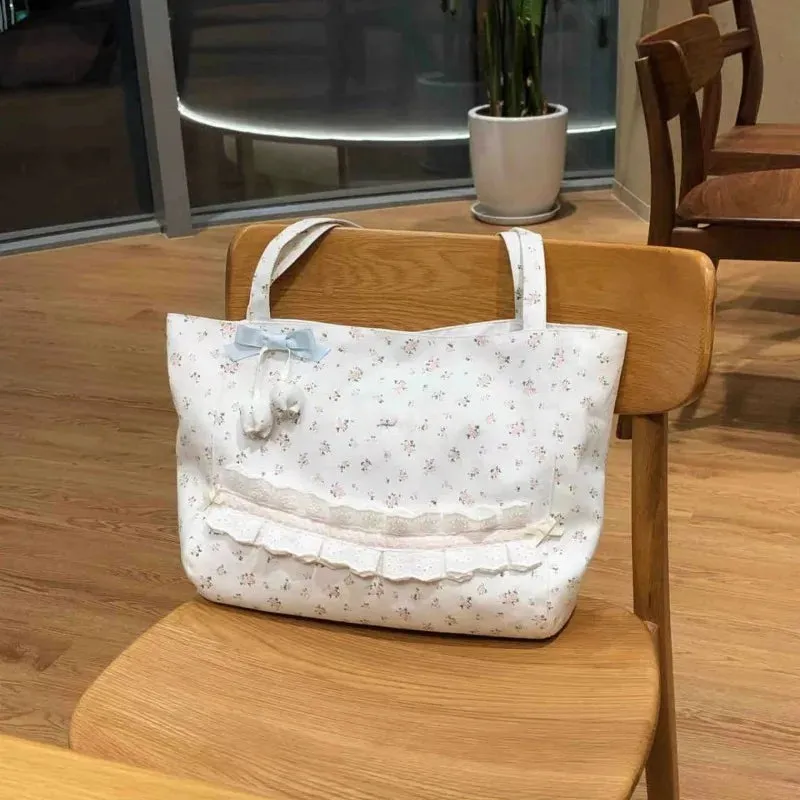 TAVIMART  -  Sweet Kawaii Y2k Aesthetic Chic Shoulder Bags Fashion Casual Elegant Underarm Bag Fairy All Match Flower Bow Women's Handbags