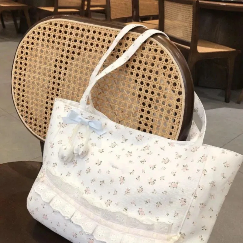TAVIMART  -  Sweet Kawaii Y2k Aesthetic Chic Shoulder Bags Fashion Casual Elegant Underarm Bag Fairy All Match Flower Bow Women's Handbags