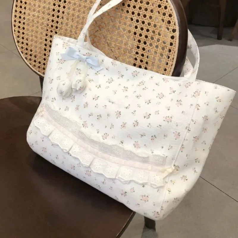 TAVIMART  -  Sweet Kawaii Y2k Aesthetic Chic Shoulder Bags Fashion Casual Elegant Underarm Bag Fairy All Match Flower Bow Women's Handbags