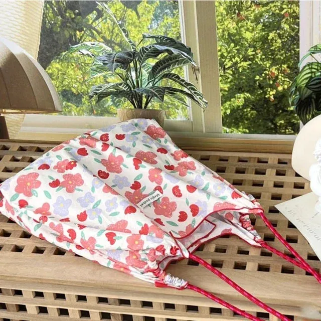 UAKISS  -  2024 Korean Elegant Flower Print Tote Bags Vintage Sweet Y2k Cute Women's Handbags High-capacity Casual Kawaii Shoulder Canvas