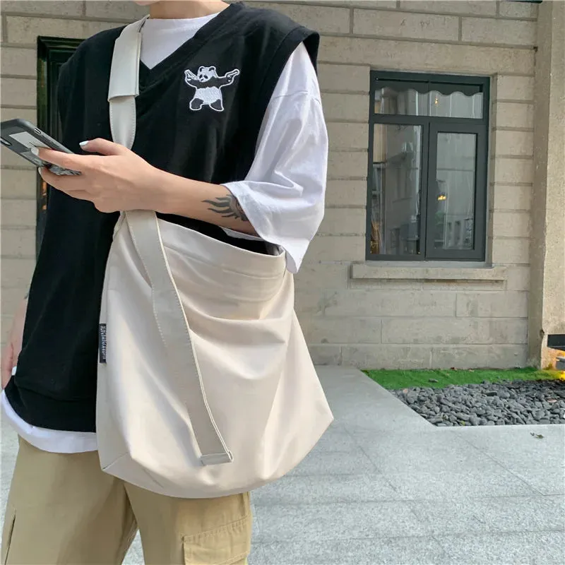 UAKISS  -    Women Fashion Shoulder Bags 2024 Simple Solid Student Canvas Shopper Casual Large Capacity Tote Bag Luxury Women Handbags