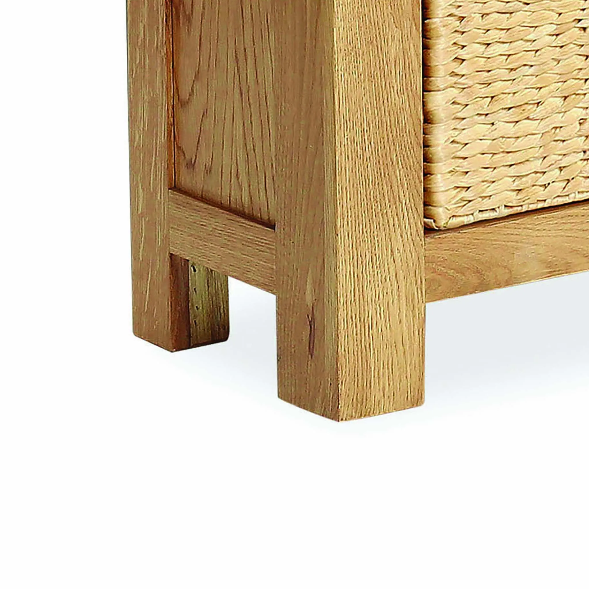 Zelah Oak Corner TV Stand with Baskets